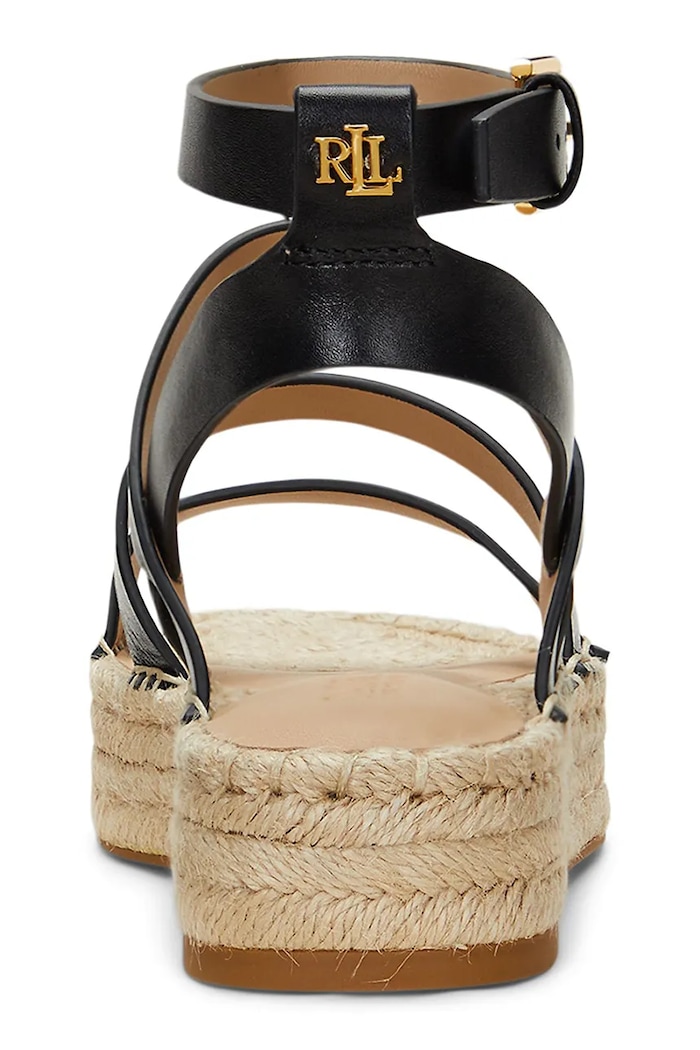 Kožené espadrilky Lauren Ralph Lauren Polly Gldtr čierna 802961839002.001