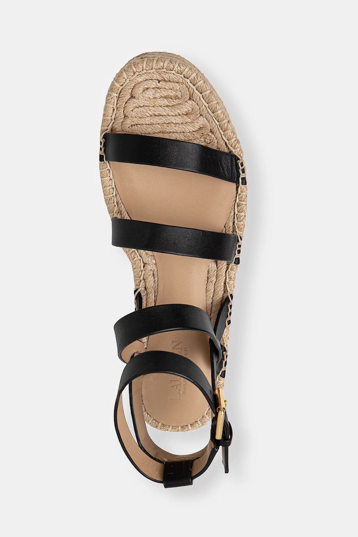 Kožené espadrilky Lauren Ralph Lauren Polly Gldtr 802961839002.001 čierna