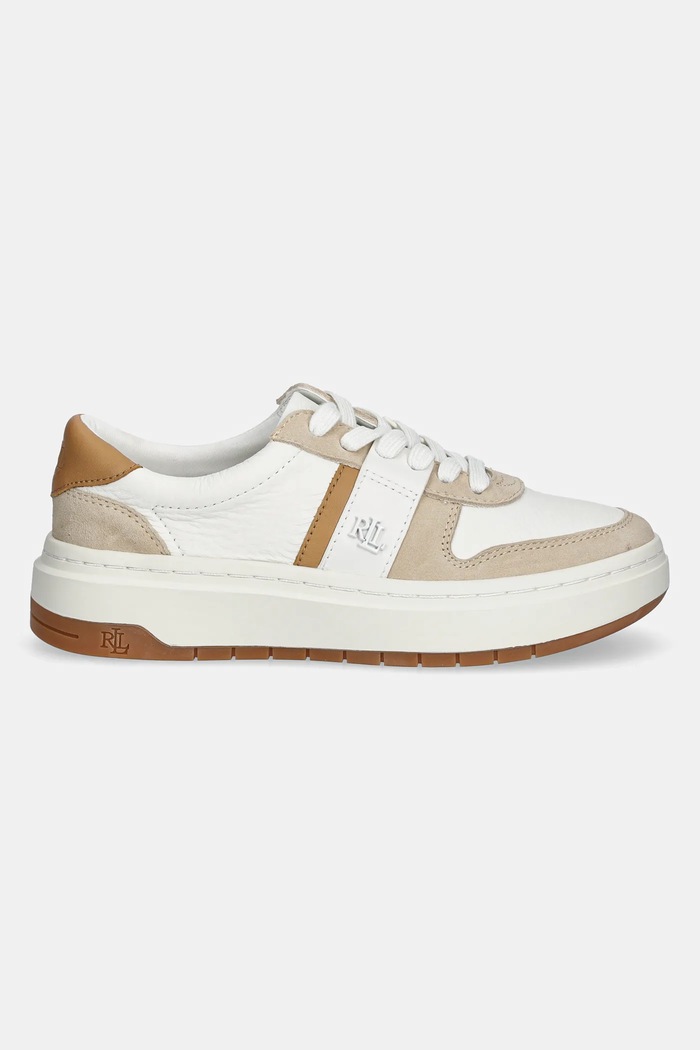 Lauren Ralph Lauren sneakersy skórzane Harlie 802967037001.100 biały SS25