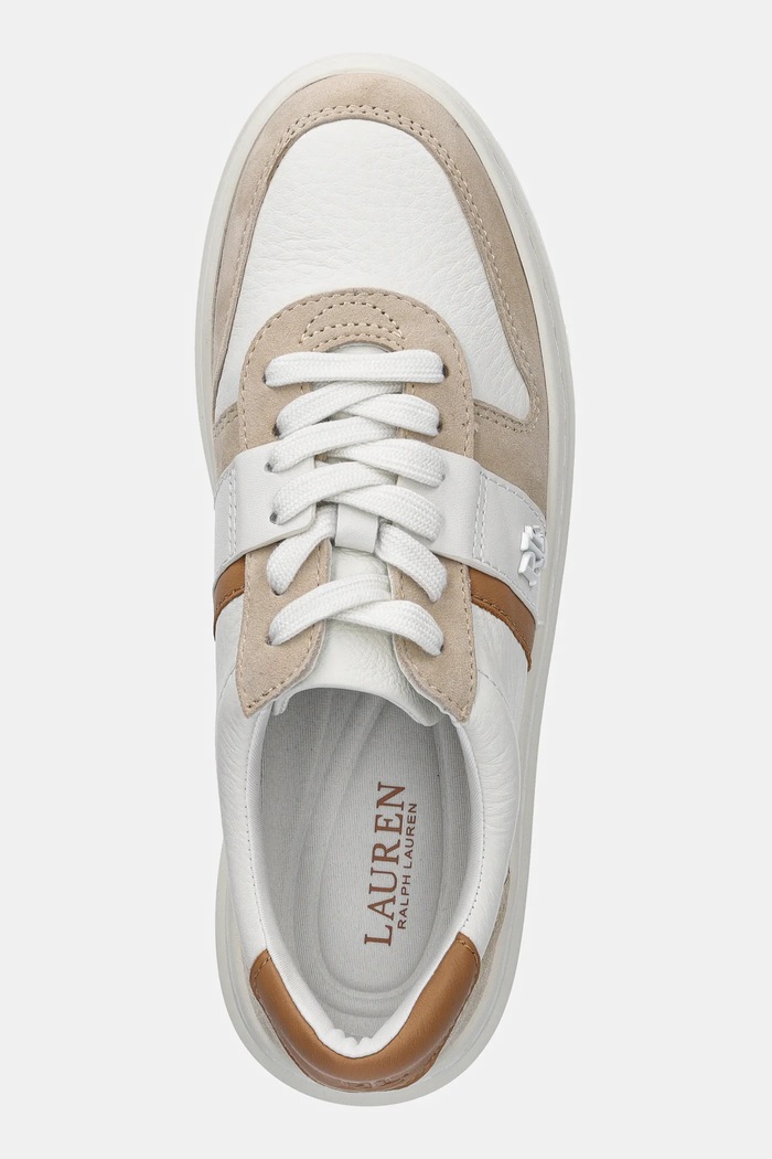 Lauren Ralph Lauren sneakersy skórzane Harlie biały 802967037001.100