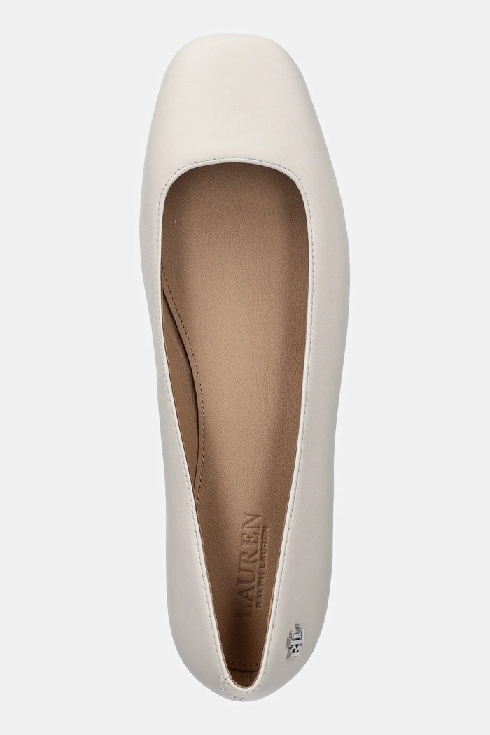 Kožené baleríny Lauren Ralph Lauren Emellie Bllt béžová 802970534003.100