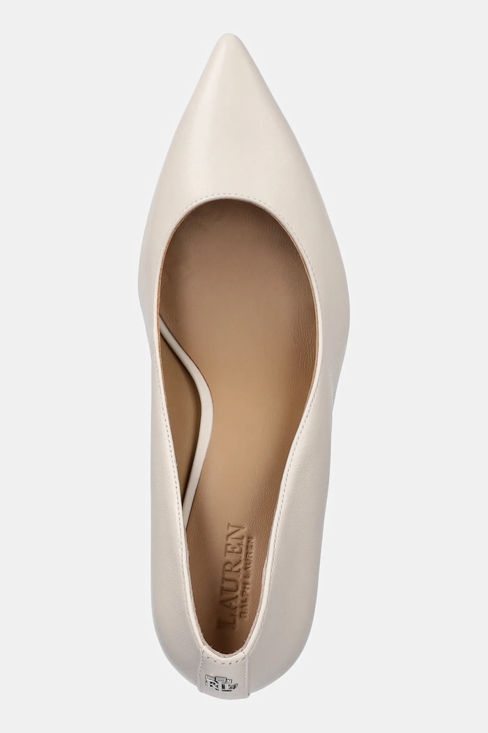 Кожени обувки с тънък ток Lauren Ralph Lauren Lanette бежов 802972024002.100