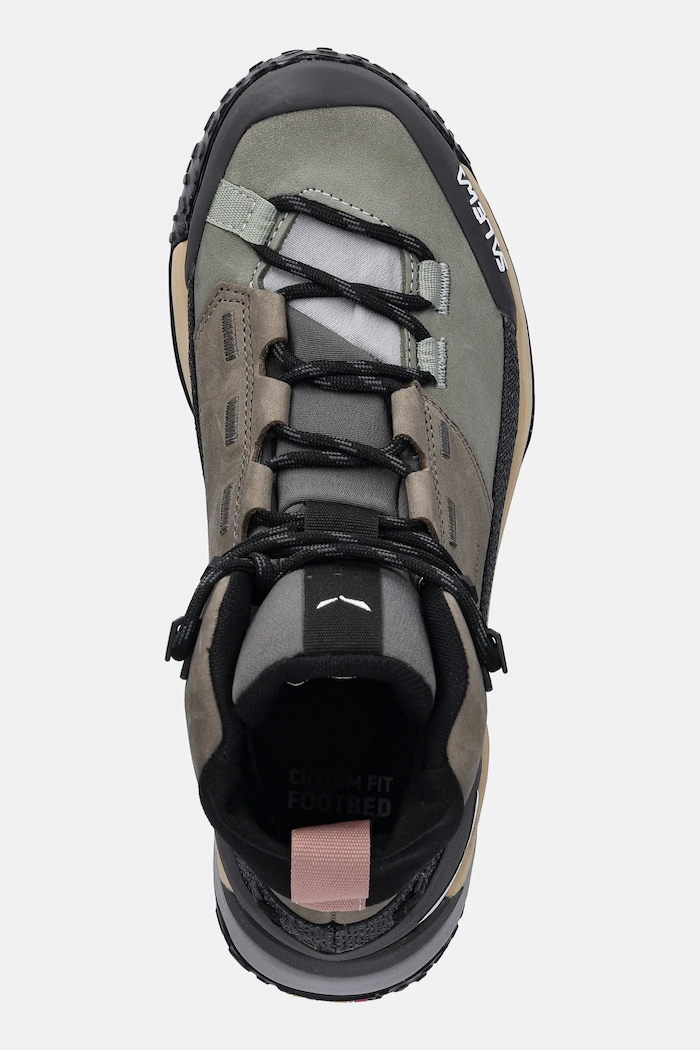 Topánky Salewa Puez Leather Mid PTX zelená 00.0000061460