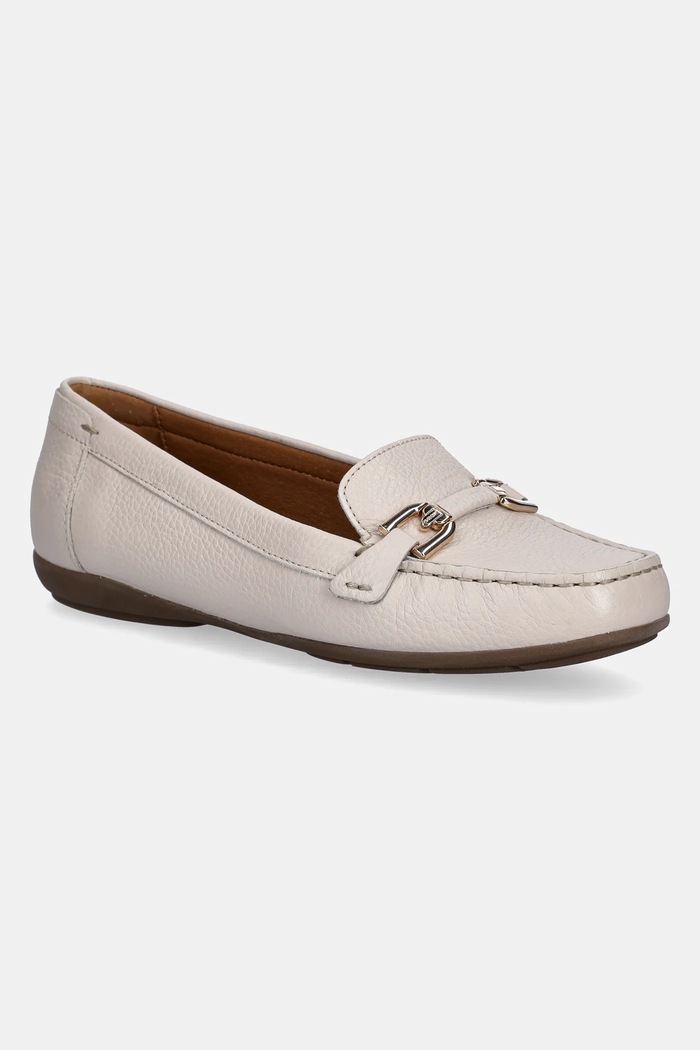 Кожени мокасини Geox D ANNYTAH MOC гладка кожа бежов D84BMA.00046.C1122