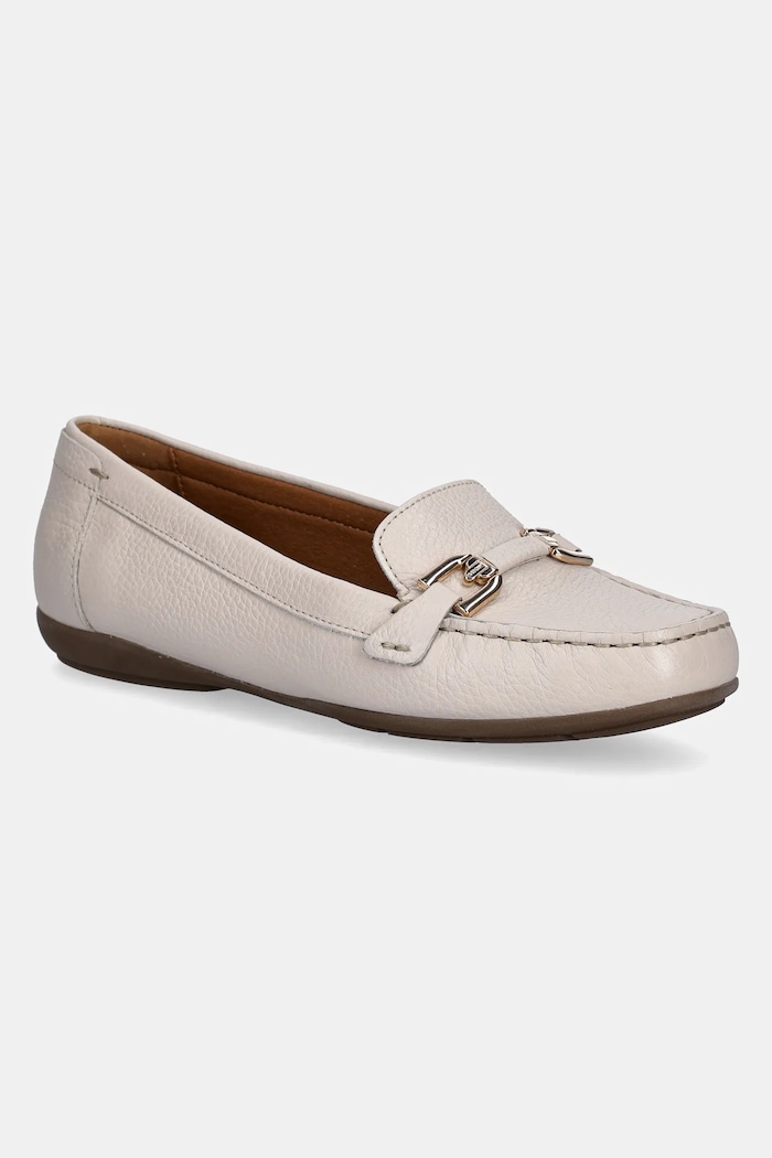 Кожени мокасини Geox D ANNYTAH MOC гладка кожа бежов D84BMA.00046.C1122