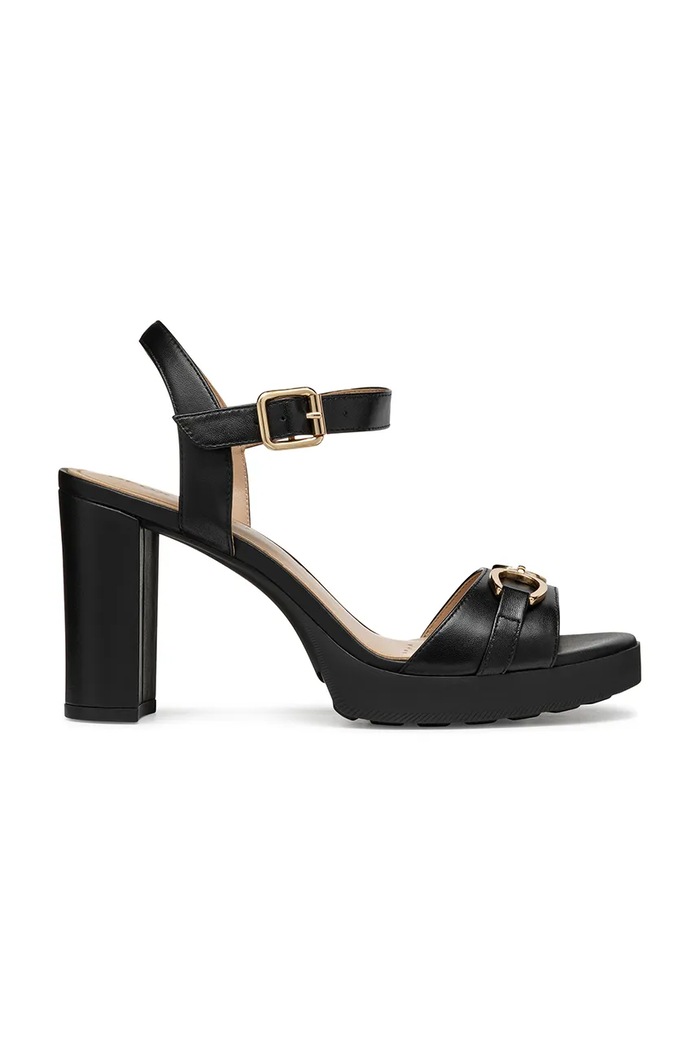 Kožne sandale Geox D WALK PLEASURE 85S široka potpetica crna D55B6A.000TU.C9999