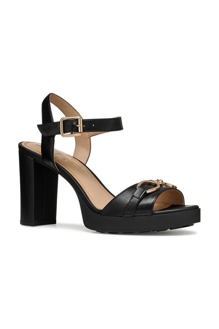 Kožne sandale Geox D WALK PLEASURE 85S D55B6A.000TU.C9999 crna SS25