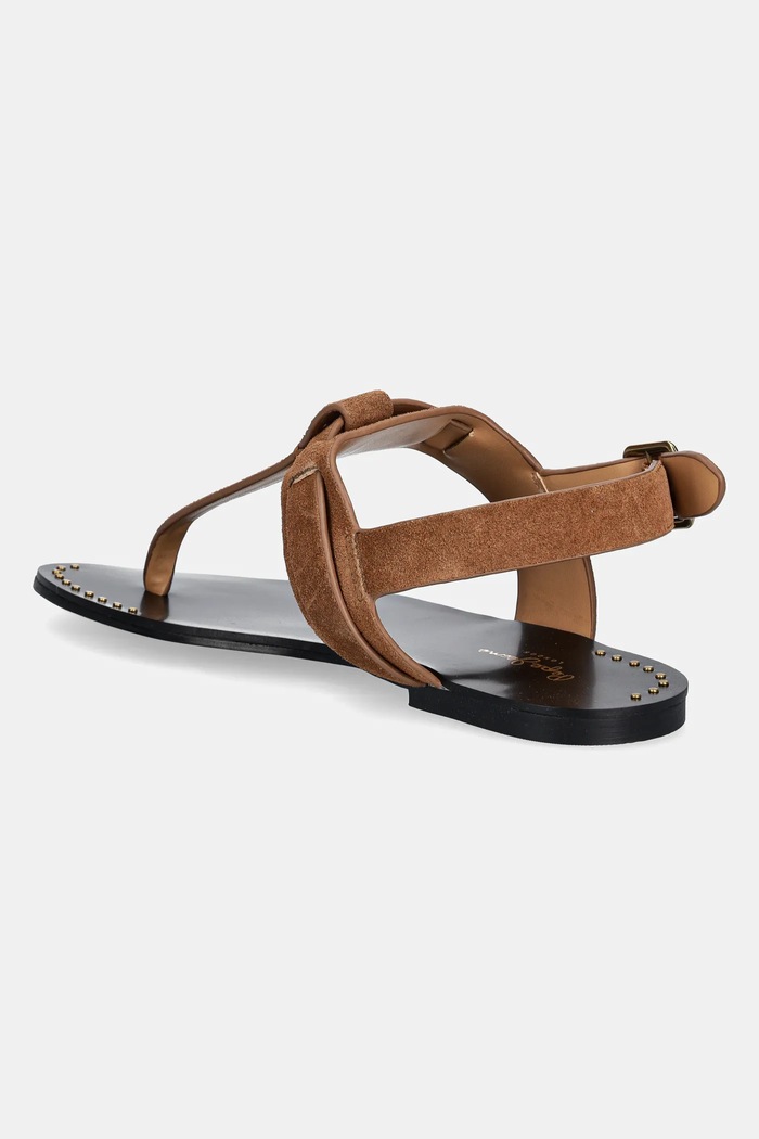 Încălțăminte Pepe Jeans sandale din piele întoarsă SAM ONE PLS90705 maro