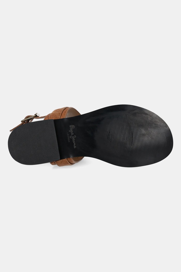 Pepe Jeans sandale din piele întoarsă SAM ONE PLS90705 maro