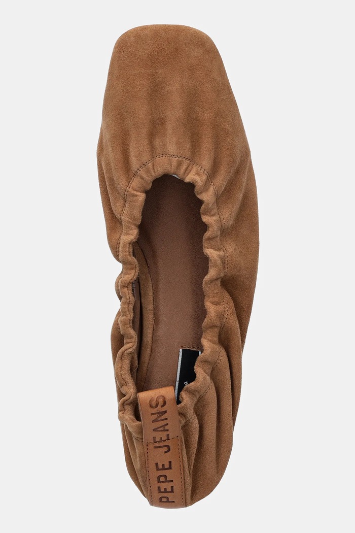 Pepe Jeans velúr balerina POPPY BASIC barna PLS10430