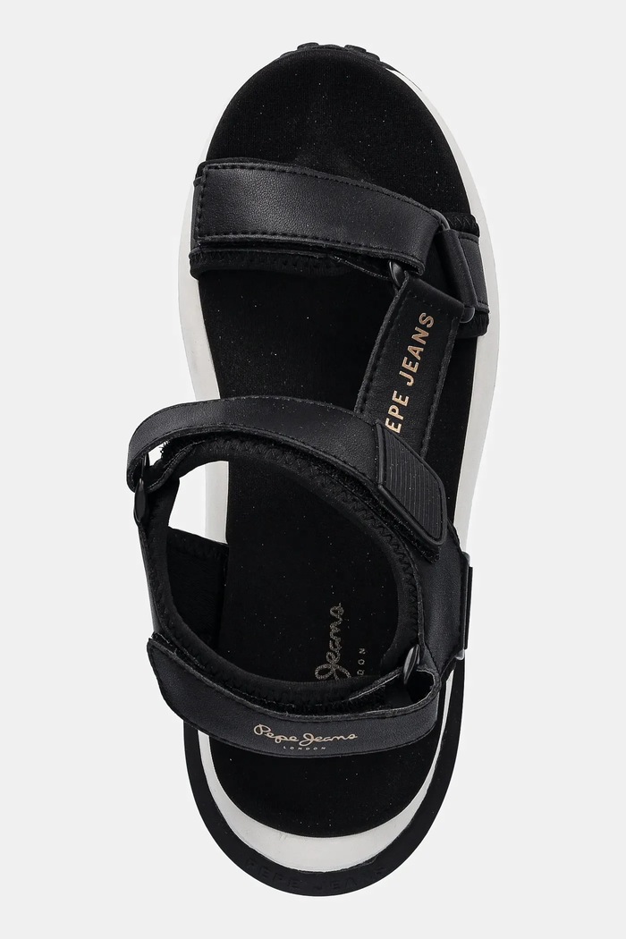 Kožené sandále Pepe Jeans WINSLOVE ACTION čierna PLS90707
