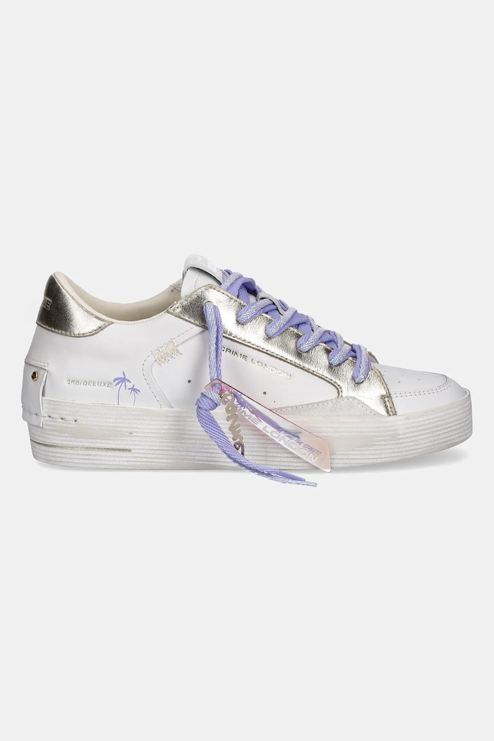 Crime London sneakersy skórzane DELUXE HEEL 20134PP7 biały SS25