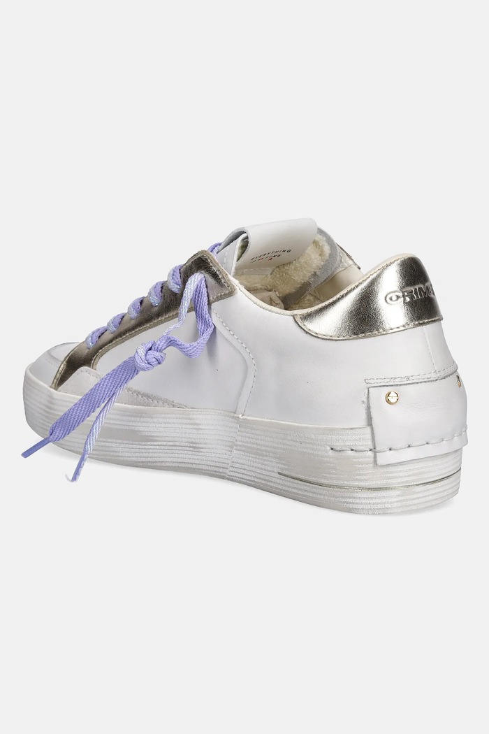 Obuwie Crime London sneakersy skórzane DELUXE HEEL 20134PP7 biały