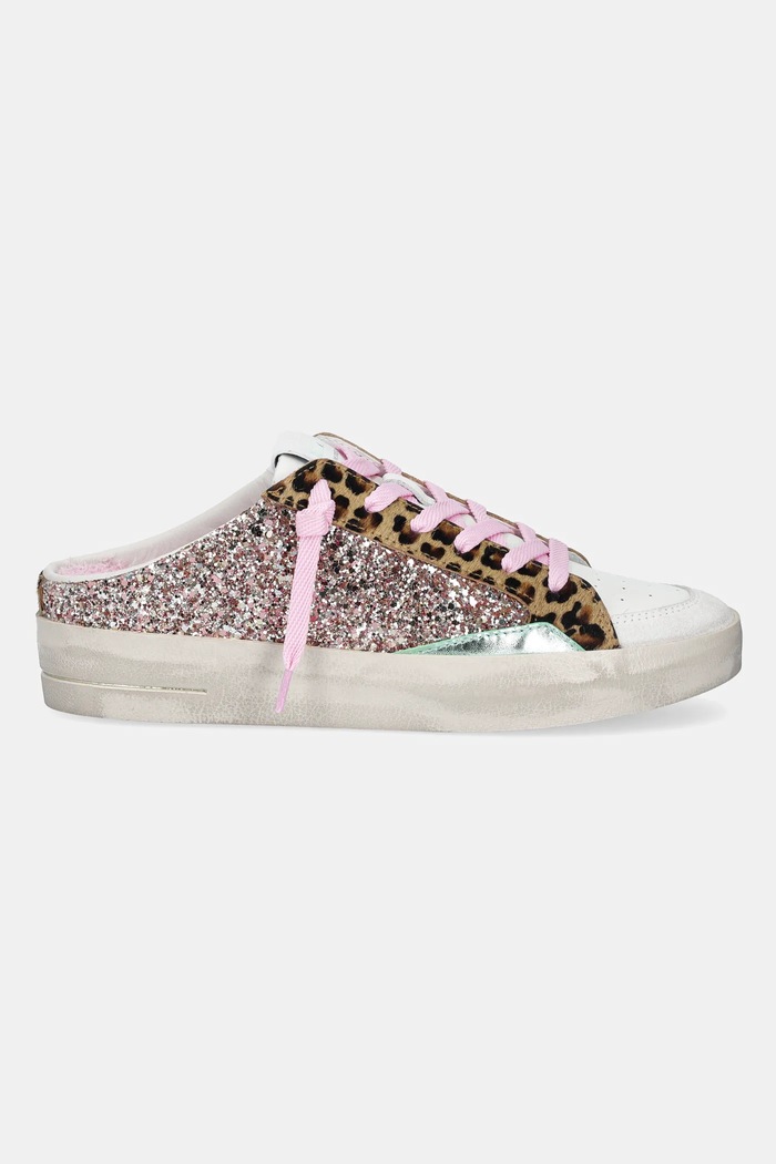 Kožené sneakers boty Crime London SK8 DELUX SABOT 20171PP7 růžová SS26