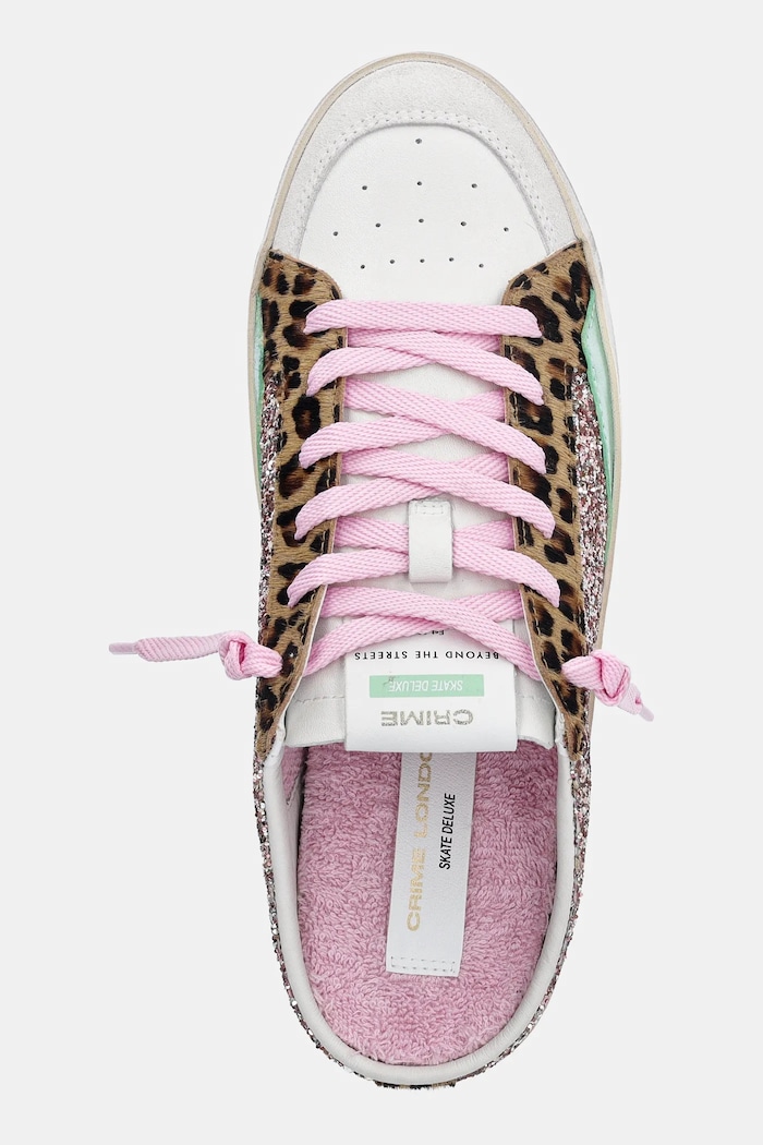 Kožené sneakers boty Crime London SK8 DELUX SABOT růžová 20171PP7