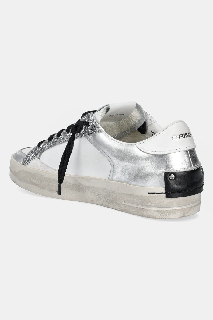 Obuv Kožené tenisky Crime London SK8 DELUXE 26102PP5 strieborná