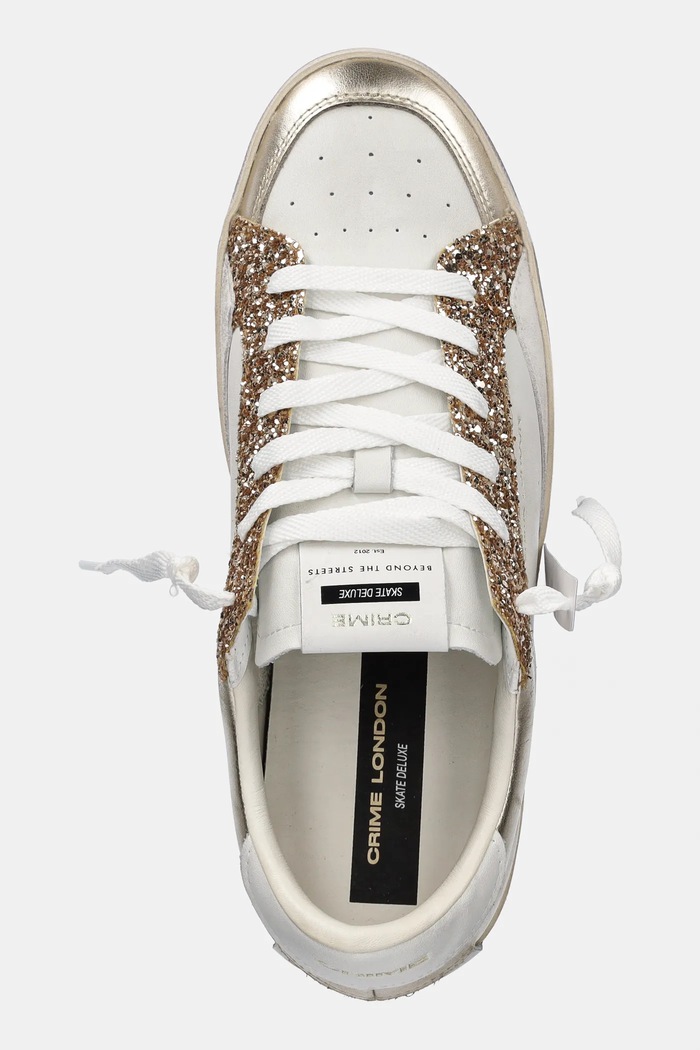 Kožené tenisky Crime London SK8 DELUXE zlatá 27107PP6