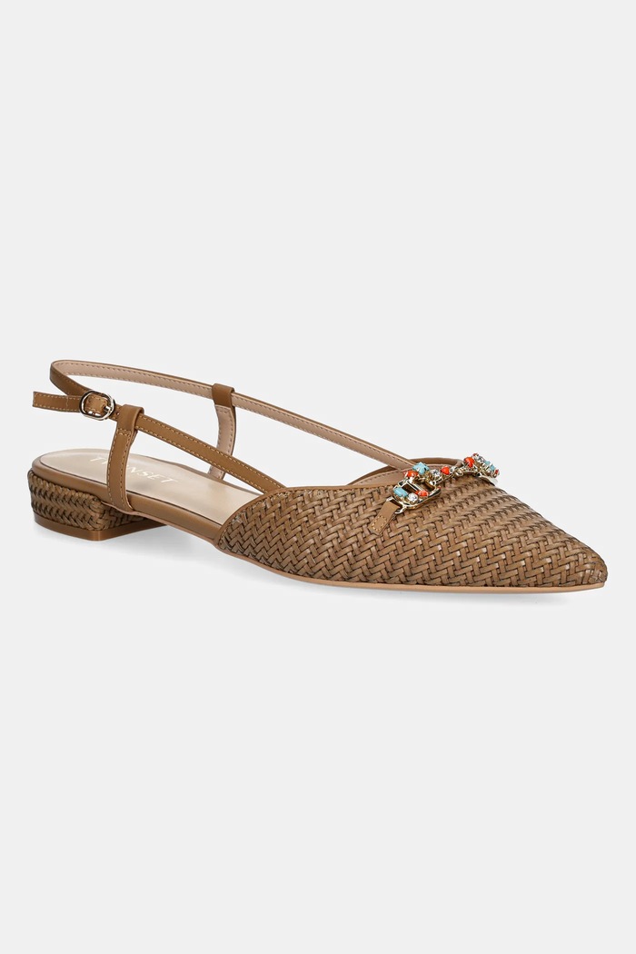 Twinset Baleriny brązowy 251TGT052.00497