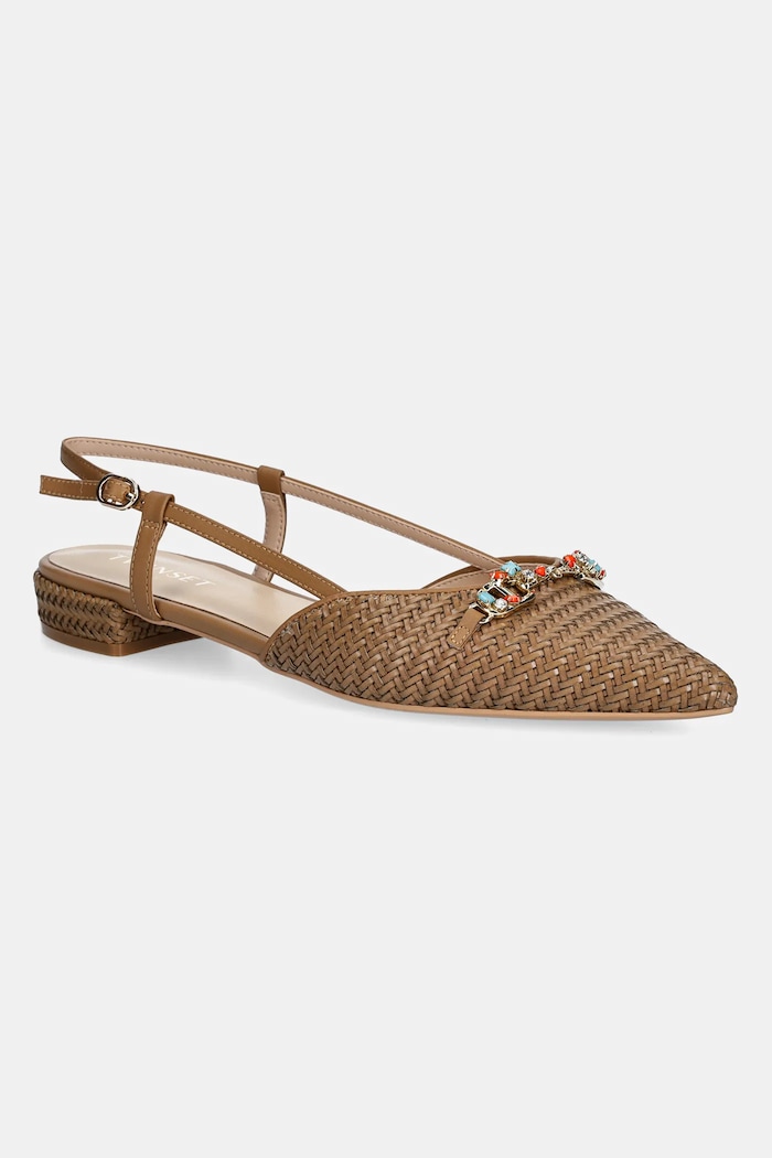 Twinset Baleriny brązowy 251TGT052.00497