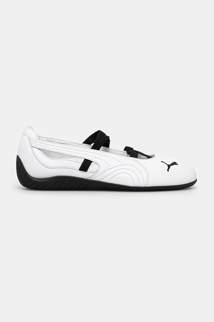 Puma baleriny skórzane Speedcat Ballet 403587 biały AW25