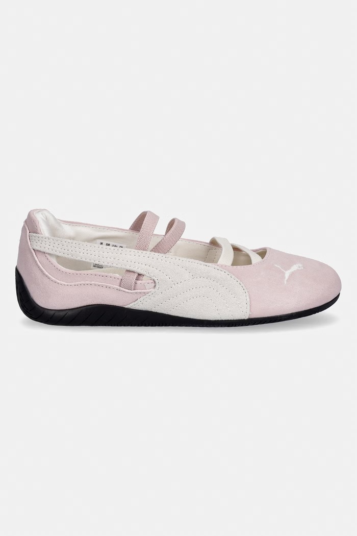 Puma balerini din piele întoarsă Speedcat Ballet 401287 roz SS26