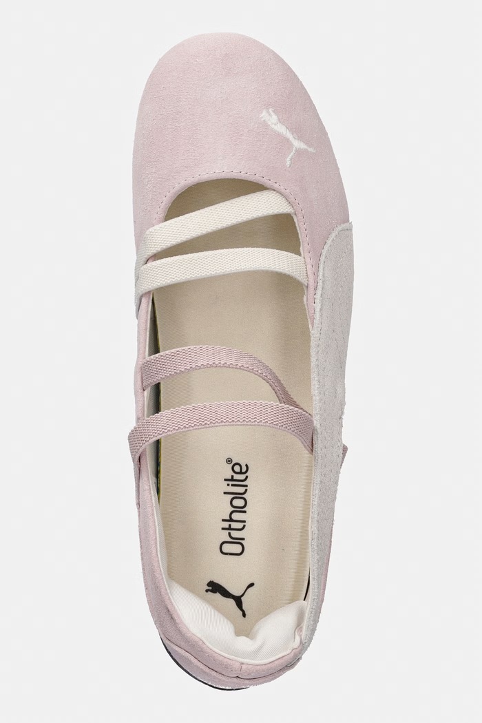 Puma balerini din piele întoarsă Speedcat Ballet roz 401287