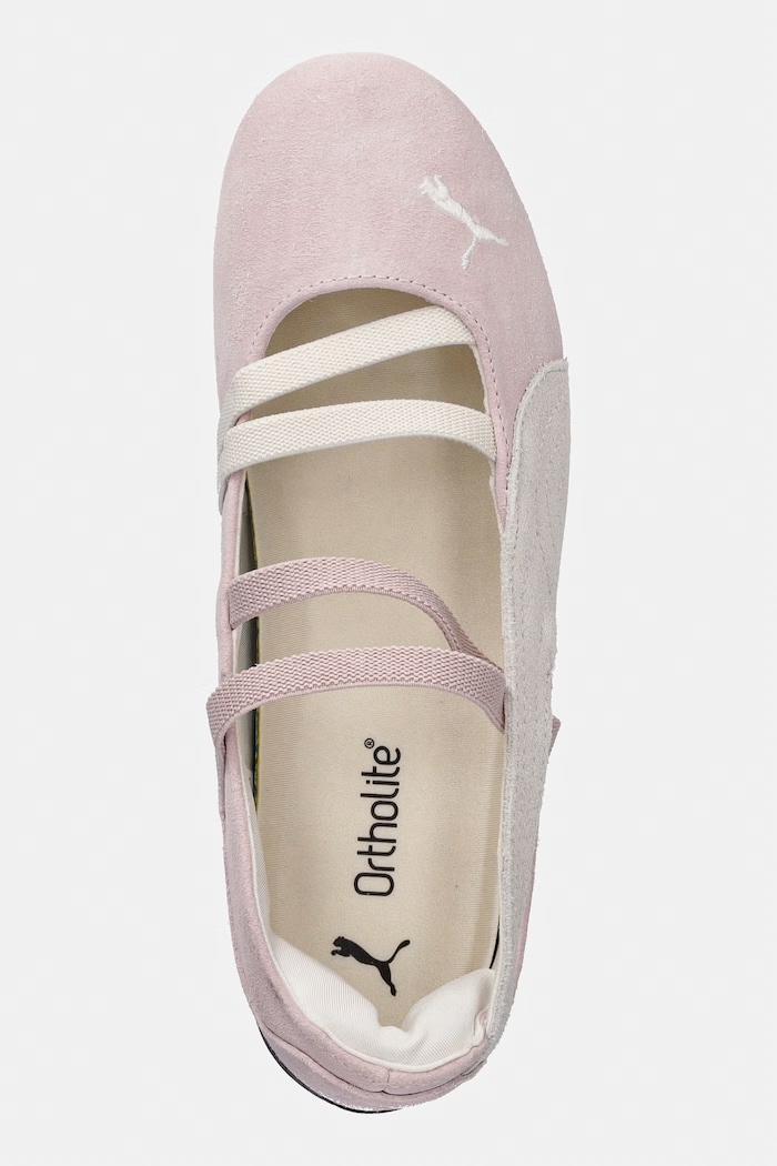 Puma balerini din piele întoarsă Speedcat Ballet roz 401287