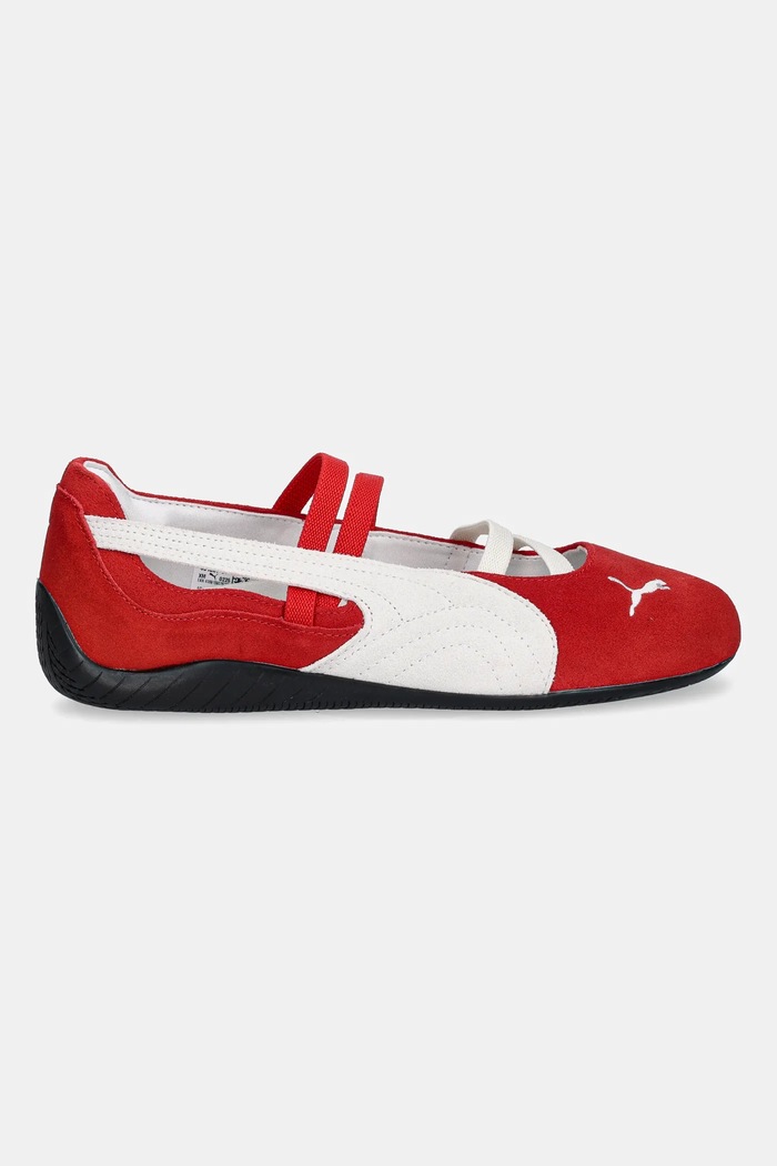 Puma suede ballet flats Speedcat Ballet 401287 red SS26