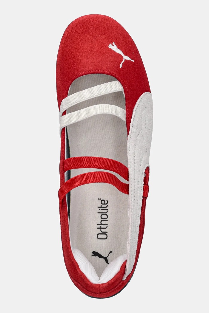 Puma suede ballet flats Speedcat Ballet red 401287