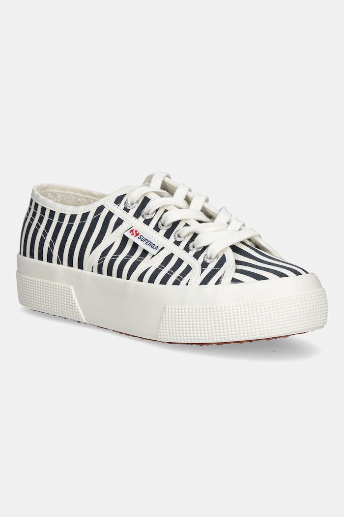 Tenisky Superga STRIPES PRINT plochá tmavomodrá S2136YW.AD5