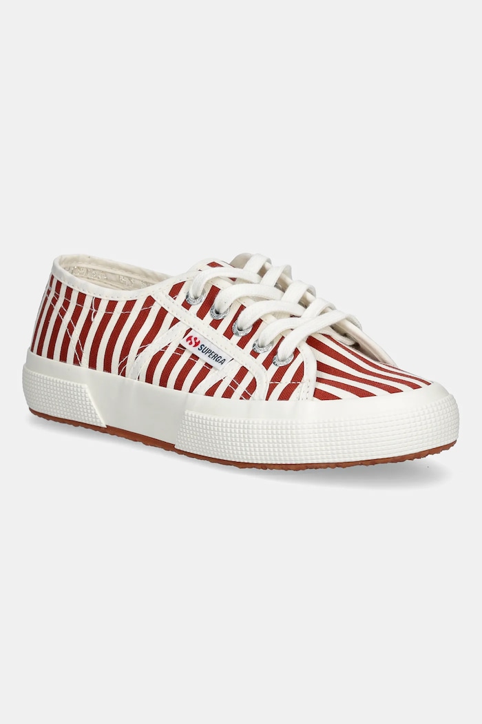 Tenisky Superga STRIPES PRINT plochá červená S8148TW.AD4