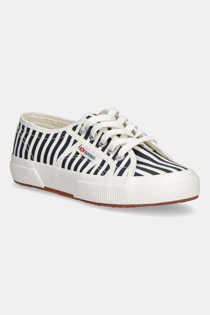 Tenisky Superga STRIPES PRINT plochá tmavomodrá S8148TW.AD5