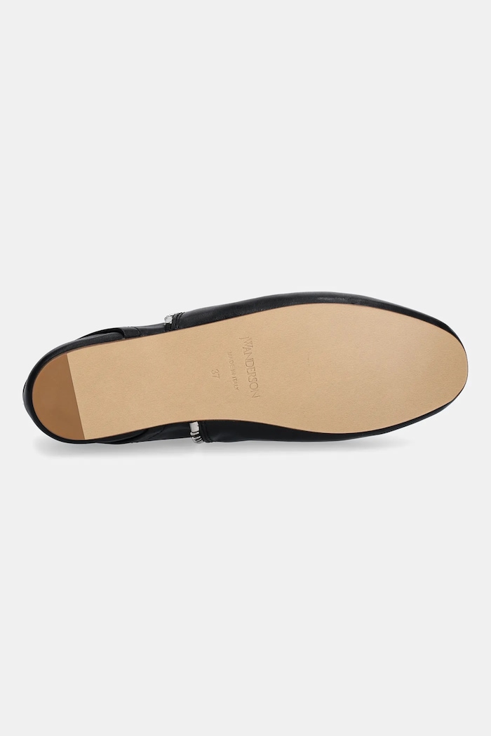 JW Anderson baleriny skórzane Biker Ballerina BL0032.LA0268.999 czarny