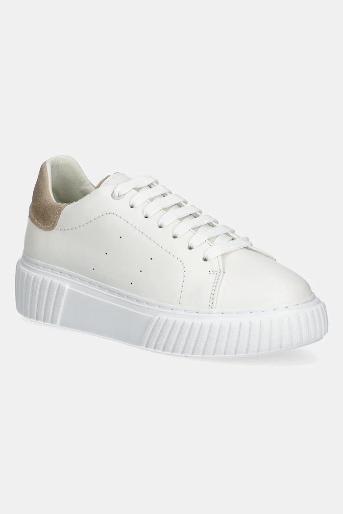 Marc O'Polo sneakersy skórzane SVEA platforma beżowy 50117733501170
