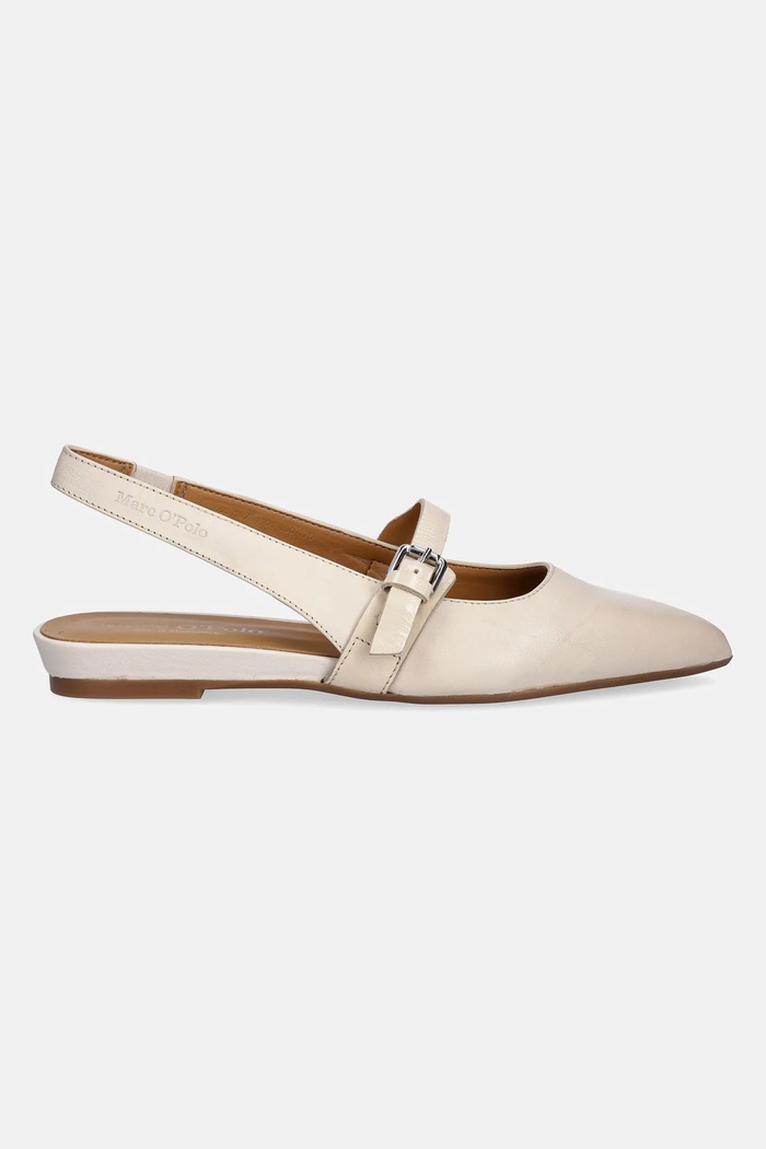 Marc O'Polo bőr balerina cipő PENELOPE 2A 50318781101100 bézs SS25