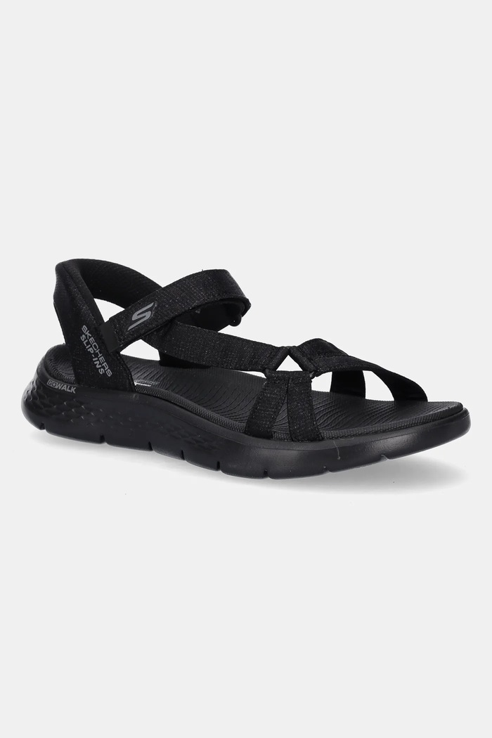 Skechers σανδάλια Γυναικεία GO WALK FLEX φλατ μαύρο 141481.