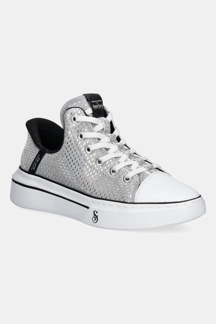Tenisky Skechers SNOOP ONE DISCO platforma strieborná 186006