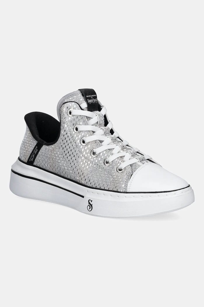 Tenisky Skechers SNOOP ONE DISCO platforma strieborná 186006