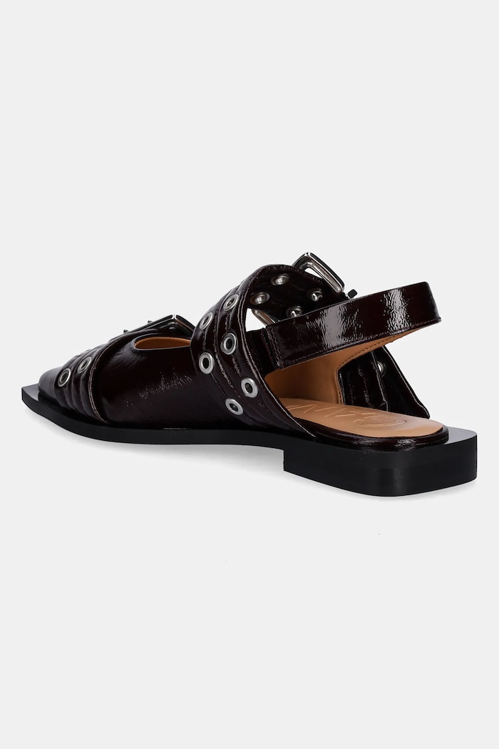 Obuwie GANNI baleriny Feminine Buckle Ballerina S3086 bordowy