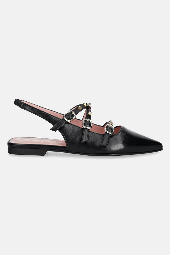 Δερμάτινες μπαλαρίνες Pretty Ballerinas Yvette 52136.A.9331 μαύρο SS25