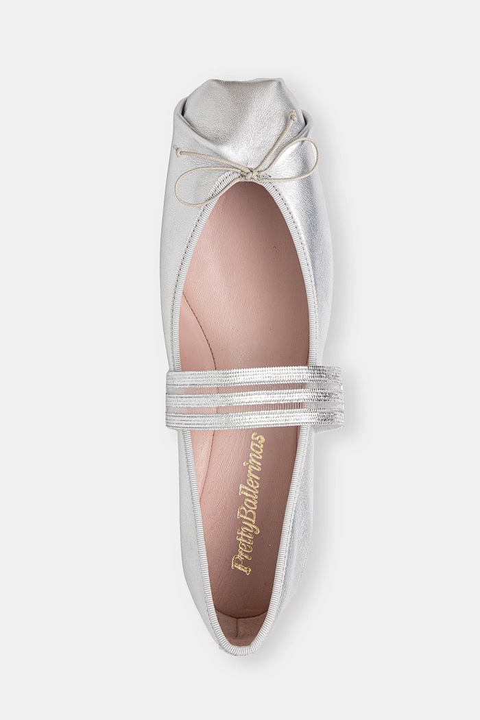 Δερμάτινες μπαλαρίνες Pretty Ballerinas Kristen ασημί 52198.A.5010