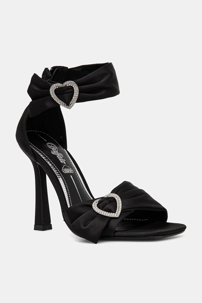 Sandali Buffalo Fairy Chic Heart Tekstil črna 1291618.BLK