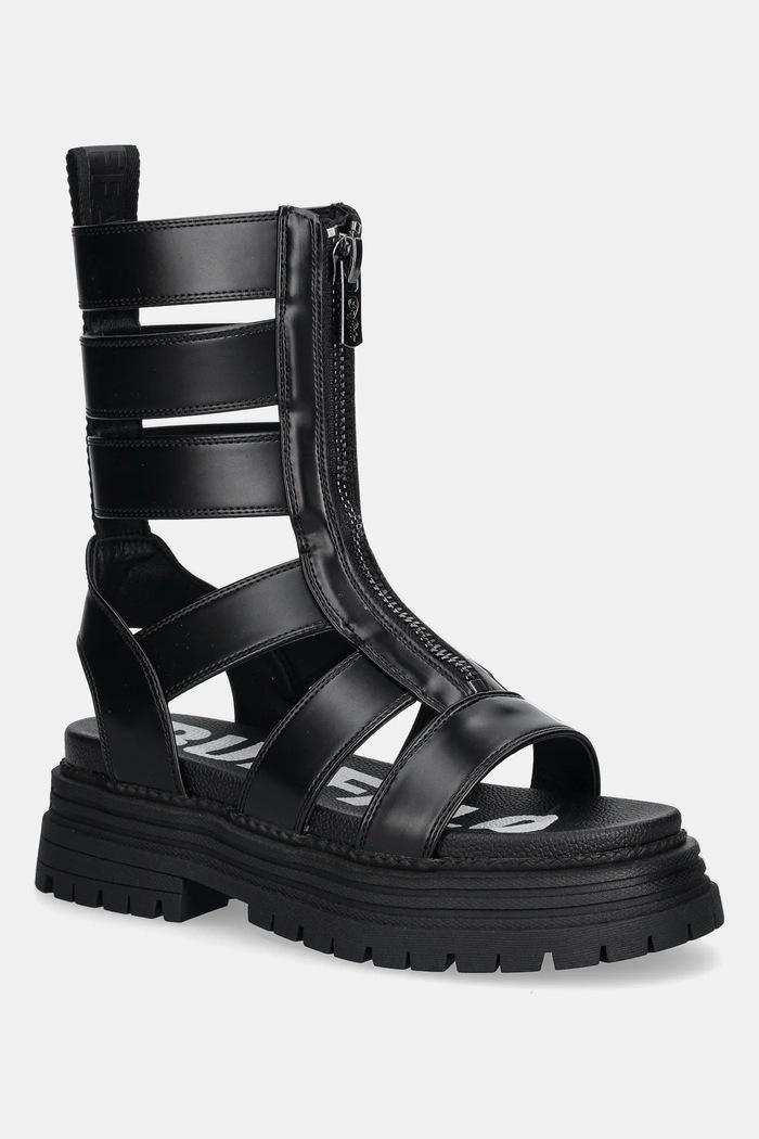 Sandály Buffalo Lennox Zeus bez podpatku černá 1602276.BLK