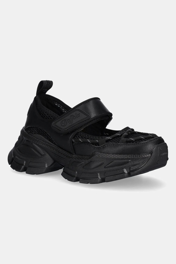 Topánky Buffalo Saturn Ballerina textilný čierna 1620032.BLK
