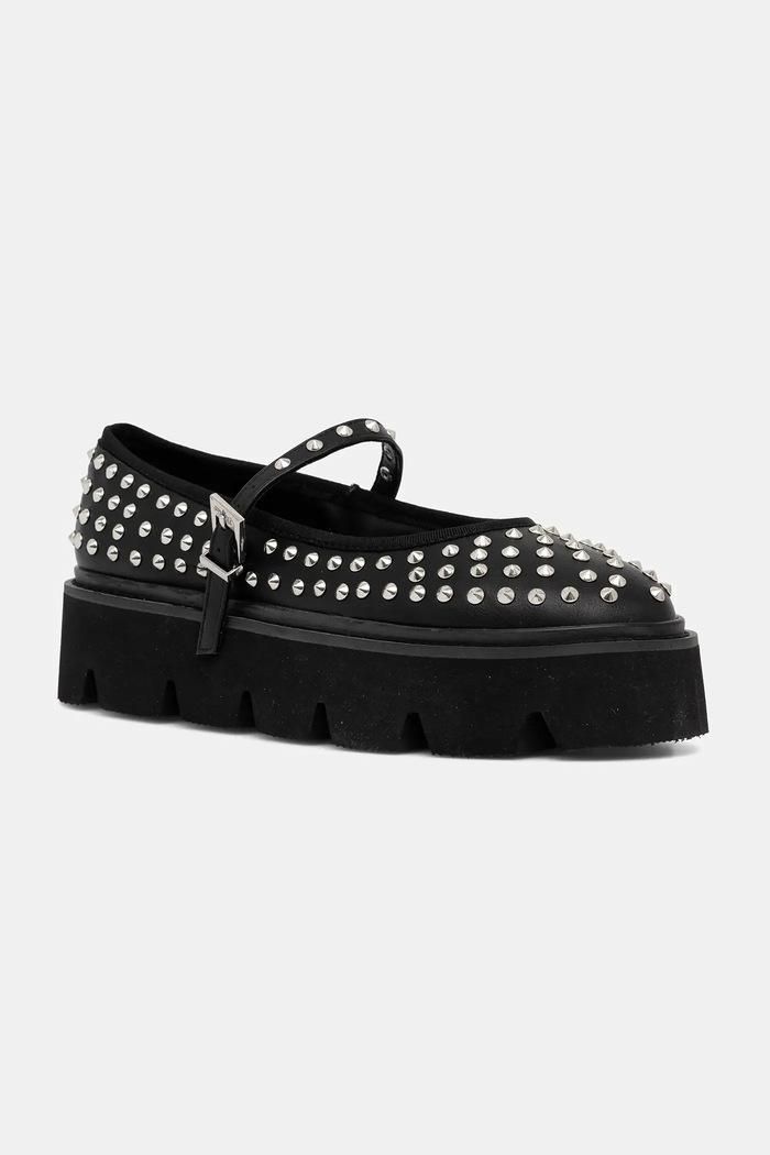 Baleríny Buffalo Darya Mary Stud Planet friendly černá 1620035.BLK