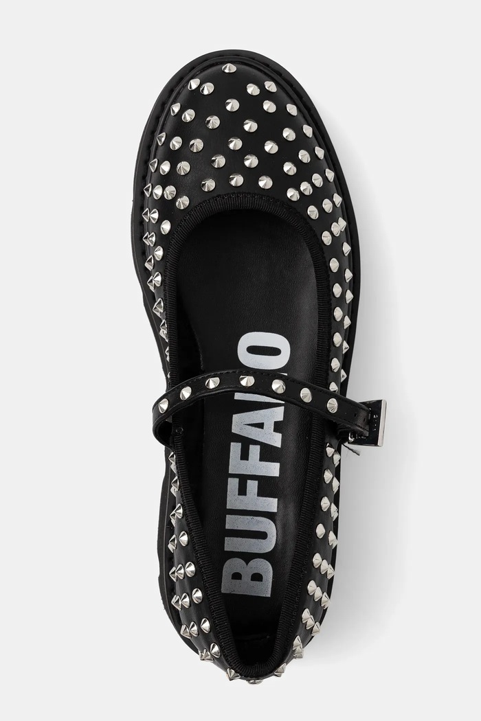 Baleríny Buffalo Darya Mary Stud černá 1620035.BLK