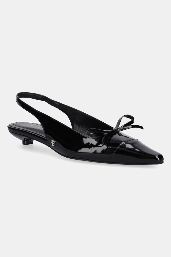 Kožené baleríny Anine Bing Zoey Slingback Heels nízký černá A.14.10790
