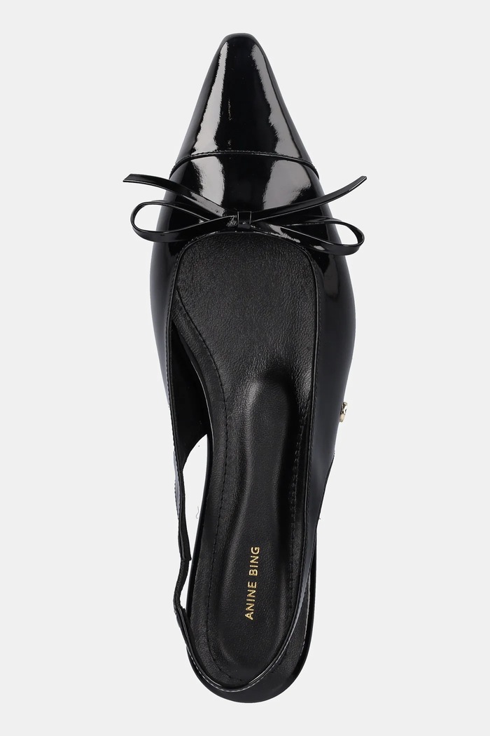 Kožené baleríny Anine Bing Zoey Slingback Heels černá A.14.10790