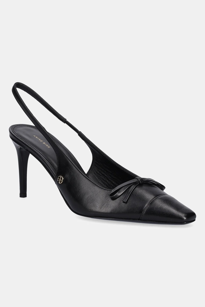 Δερμάτινες γόβες Anine Bing Freya Slingbacks στιλέτο μαύρο A.14.10794