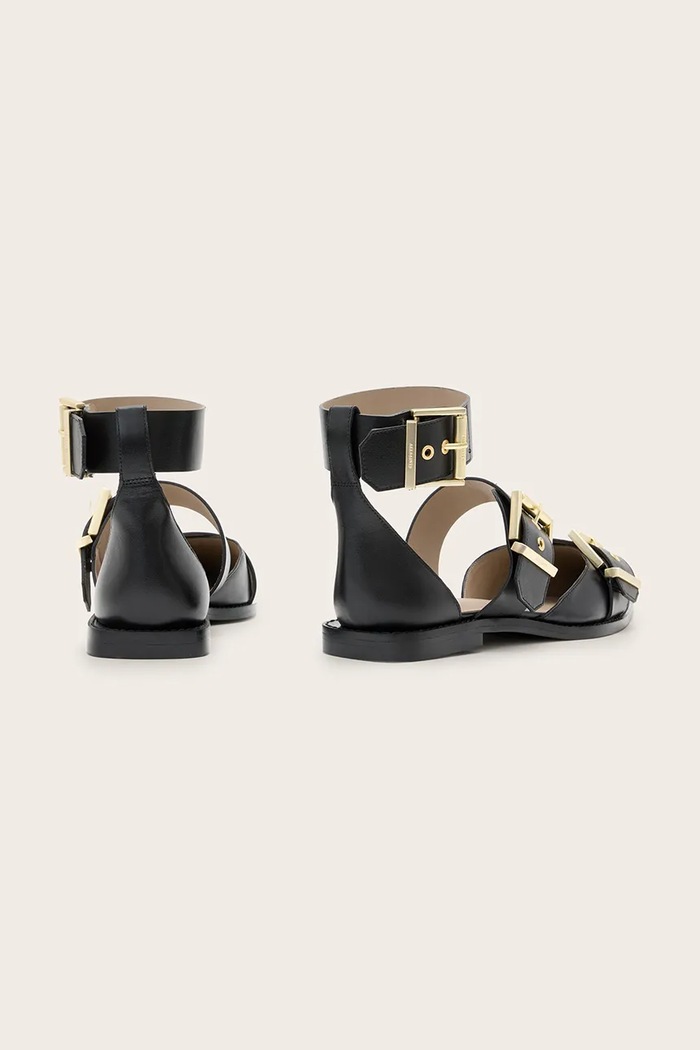 Boty Kožené baleríny AllSaints Sutton Shoe W010FC černá